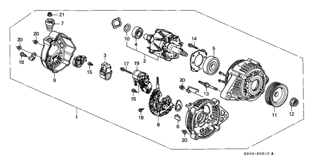 1997 Honda Prelude Cover, RR. End Diagram for 31135-P2C-003