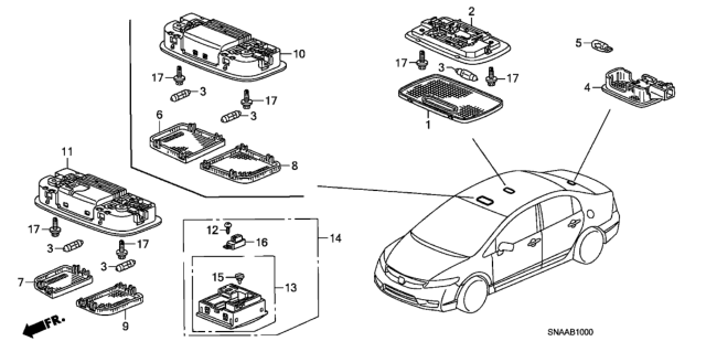 2009 Honda Civic Interior Light Diagram