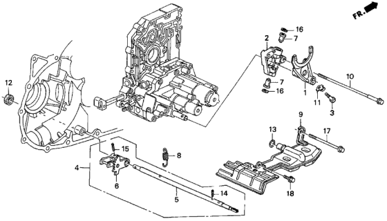 1996 Honda Odyssey Spring, Detent Arm Diagram for 24634-P1B-010