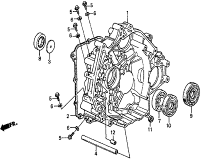 1986 Honda Prelude 2 Door DX KA 4AT AT Torque Converter Housing Diagram