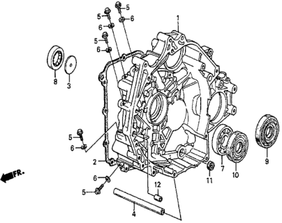 1984 Honda Prelude AT Torque Converter Housing Diagram