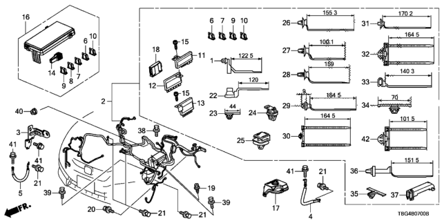 2018 Honda Civic Engine Room Wire Har Diagram for 32200-TBG-A10