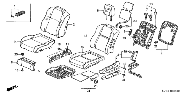 2004 Honda Pilot Cover, Left Front Seat Cushion Trim (Gray) (Leather) Diagram for 81531-S9V-A32ZB