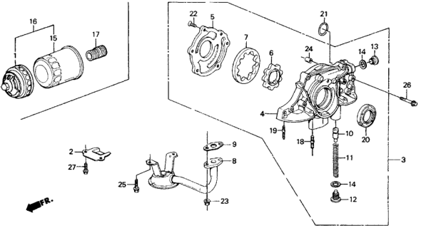 1988 Honda Civic Oil Pump - Oil Strainer Diagram