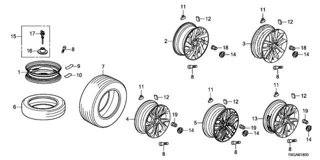 2020 Honda Civic Tire - Wheel Disk Diagram