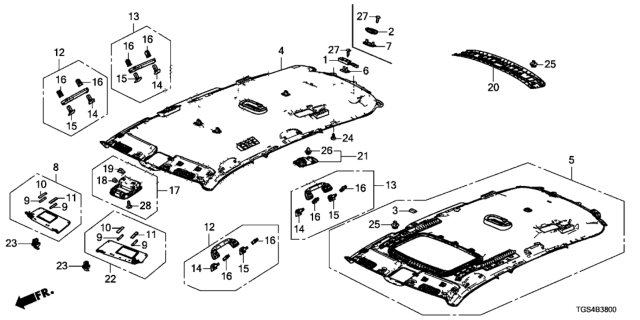 2019 Honda Passport CONSOLE *NH900L* Diagram for 83250-TK8-A11ZF