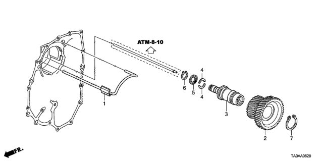 2012 Honda Accord Gear, Idle Diagram for 23515-R90-000