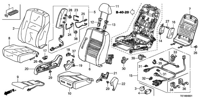 2012 Honda Accord Heater, Right Front Cushion Diagram for 81134-TE0-A41