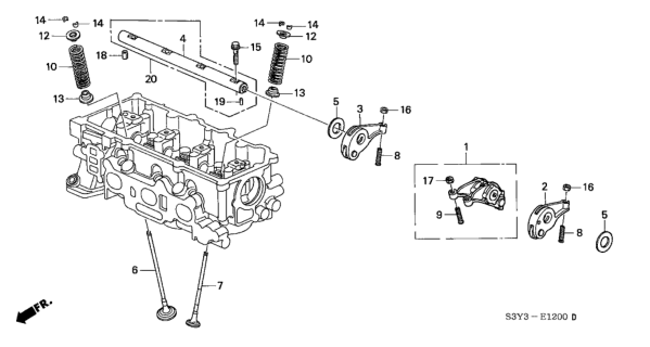 2001 Honda Insight Valve - Rocker Arm Diagram