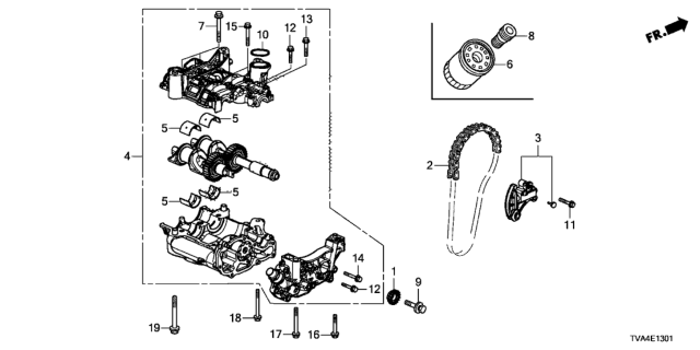 2020 Honda Accord Oil Pump (2.0L) Diagram