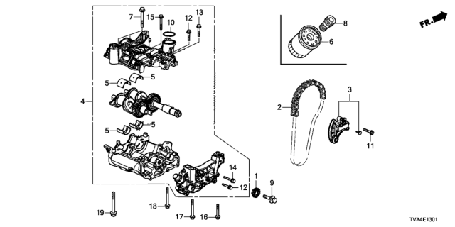 2019 Honda Accord Oil Pump (2.0L) Diagram