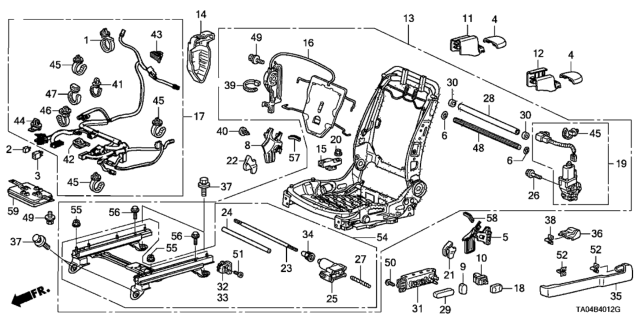 2008 Honda Accord Lumbar, L. FR. Diagram for 81590-TA0-J82