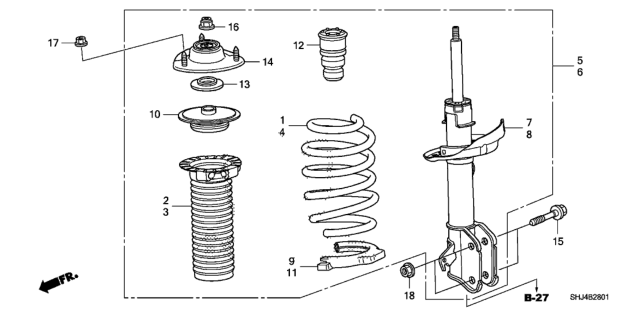 2008 Honda Odyssey Spring, Right Front Diagram for 51401-SHJ-L01