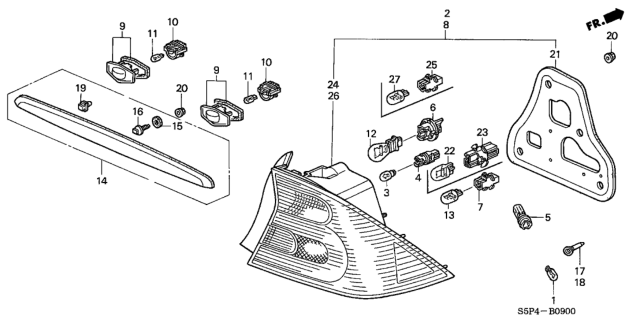 2001 Honda Civic Socket (3156) Diagram for 33513-S5P-A01