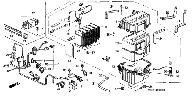 1990 Honda CRX 2 Door HF KH 5MT A/C Unit Diagram