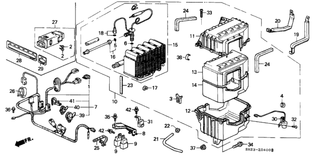 1989 Honda CRX A/C Unit Diagram