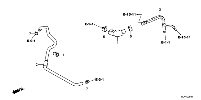 2019 Honda CR-V Tube, Breather Diagram for 17152-5PH-A00