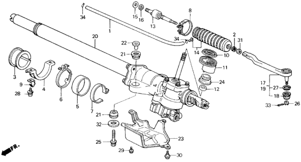 1989 Honda Civic Rack, Power Steering (Driver Side) Diagram for 53601-SH3-A52