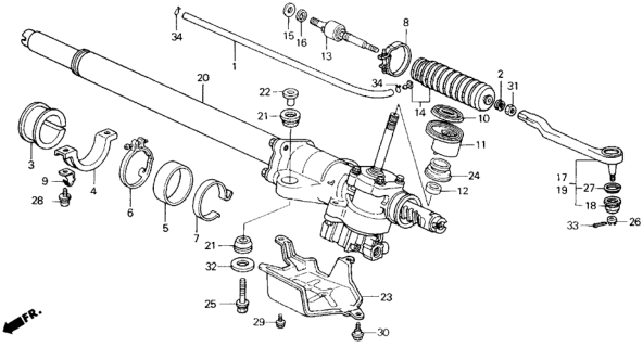 1989 Honda Civic P.S. Gear Box Diagram