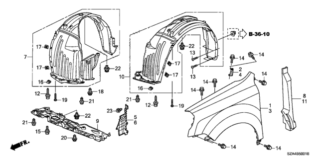 2014 Honda Pilot Guide, R. Air (Upper) Diagram for 71114-SZA-A00