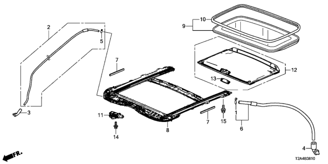 2014 Honda Accord 4 Door EX KA CVT Sliding Roof Diagram