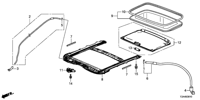 2016 Honda Accord Motor Assy., Sunroof Diagram for 70450-T2F-A11