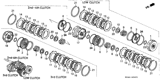 1999 Honda Civic AT Clutch (Suzuka) Diagram