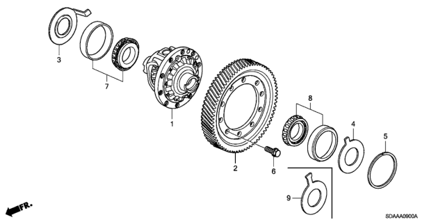 2007 Honda Accord 4 Door EX KA 5AT AT Differential (L4) Diagram