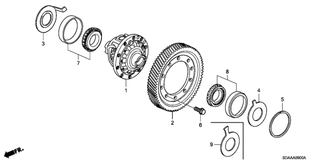 2007 Honda Accord AT Differential (L4) Diagram