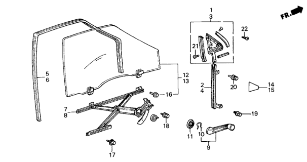 1985 Honda Civic Front Door Window Diagram