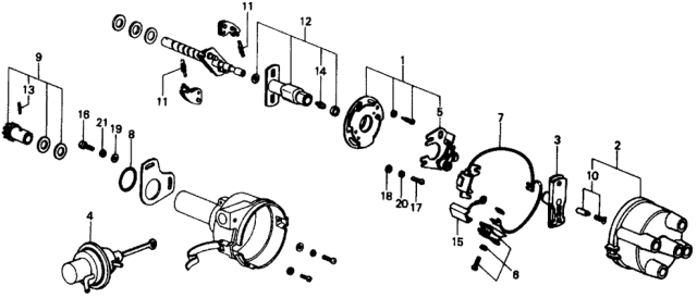 1976 Honda Civic Terminal Assy. Diagram for 30107-657-005