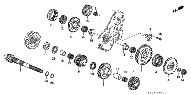 1999 Honda CR-V AT Countershaft Diagram