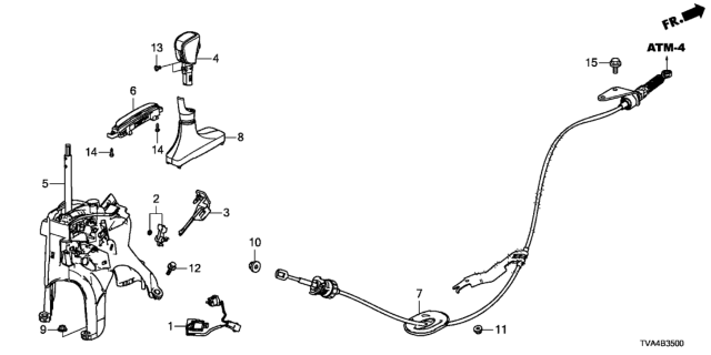 2021 Honda Accord Knob Assy., Select *NH900L* (LEA) (DEEP BLACK) Diagram for 54130-TVA-L82ZA