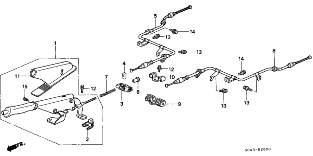 1997 Honda Civic Cover, Parking Brake *YR164L* (MEDIUM TAUPE) Diagram for 83445-SH3-000ZQ