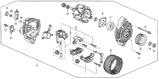 1993 Honda Civic Alternator (Mitsubishi) Diagram 1