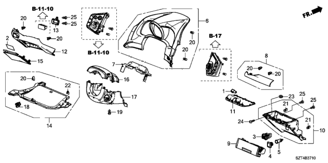 2011 Honda CR-Z Cover Assy., Driver (Lower) *NH167L* (GRAPHITE BLACK) Diagram for 77305-SZT-G01ZA