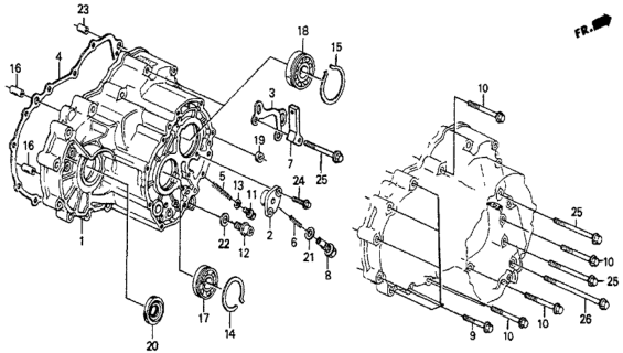 1986 Honda Prelude Gasket, Torque Converter Case Diagram for 21811-PF4-S00