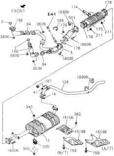 1995 Honda Passport Converter Catalyst Diagram for 8-97100-228-1