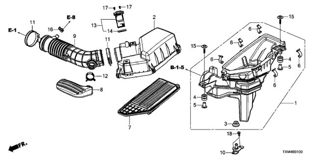 2019 Honda Insight SET, AIR/C CASE Diagram for 17201-6L2-A01