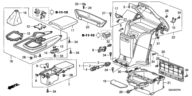 2009 Honda S2000 Separator Set *NH167L* (GRAPHITE BLACK) Diagram for 77231-S2A-A52ZA