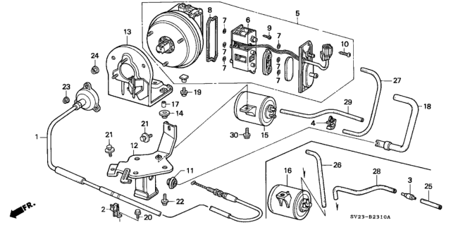 1994 Honda Accord Wire, Actuator Diagram for 17880-P0B-A01