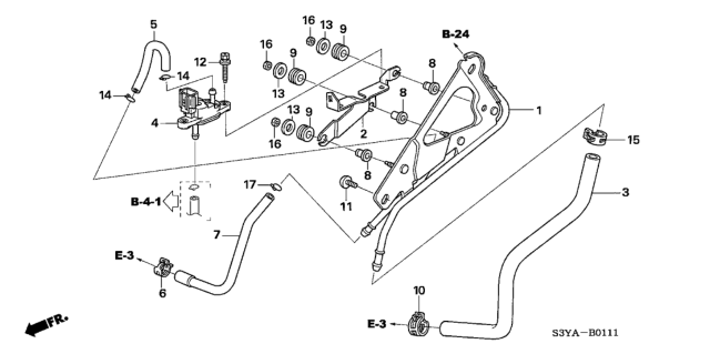 2006 Honda Insight Pipe, Power Brake Diagram for 17131-PHM-A01