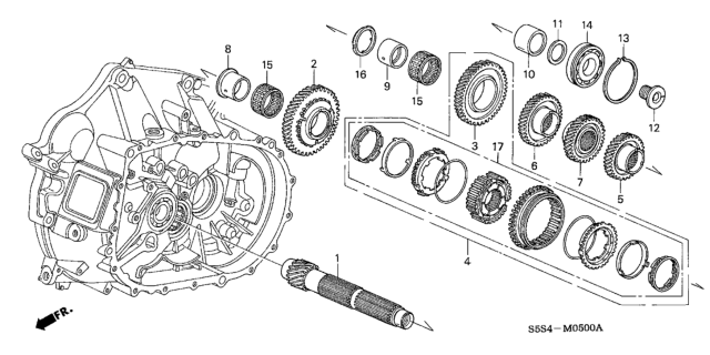 2002 Honda Civic MT Countershaft Diagram