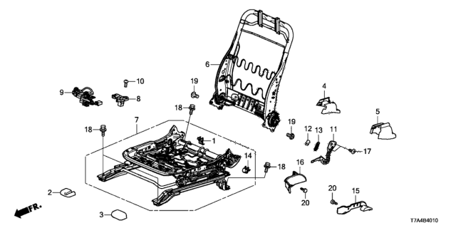 2020 Honda HR-V Cap, L. Slide Rail End (Upper) Diagram for 81661-T5R-A01