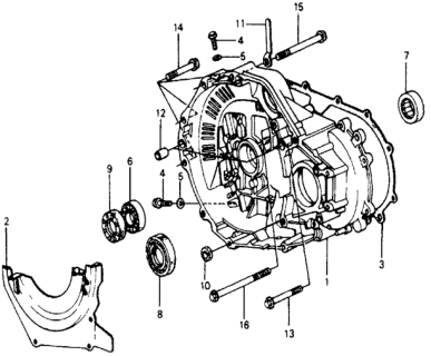 1978 Honda Accord AT Torque Converter Housing Diagram