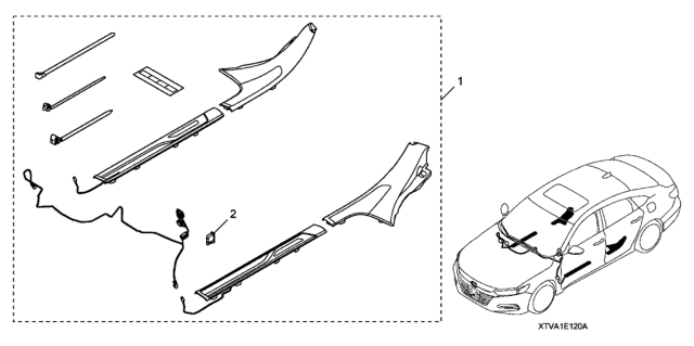 2021 Honda Accord 4 Door 20TRNG (2.0 TOURING) KA XAT Door Sill Garnish (Illuminated) Diagram