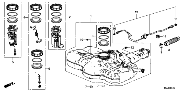 2018 Honda Fit 5 Door LX (SENSING) KA CVT Fuel Tank Diagram