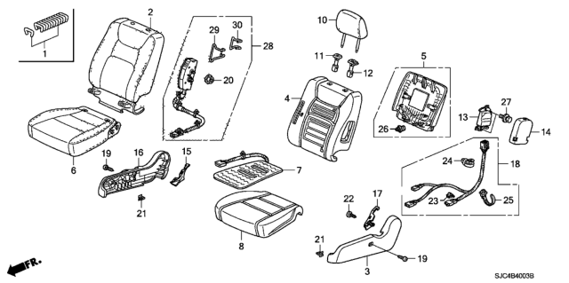 2010 Honda Ridgeline Cover, Right Front Seat Cushion Trim (Atlas Gray) (Leather) Diagram for 81131-SJC-L71ZA