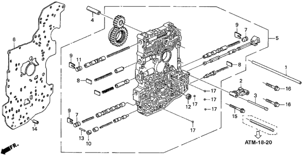 1995 Honda Accord Body Assembly, Main Valve Diagram for 27000-P0Z-010