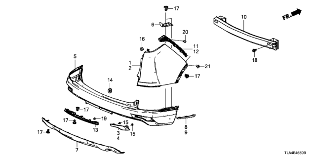 2018 Honda CR-V Garnish, RR. Bumper Skid Diagram for 71510-TLA-A00